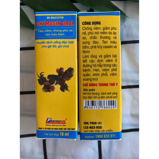 Chymosin oral - Tiêu viêm, chống phù nề, tan máu bầm