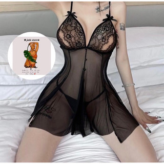 Váy ngủ khoét v1/ đính nơ/ dây chéo lưng big size