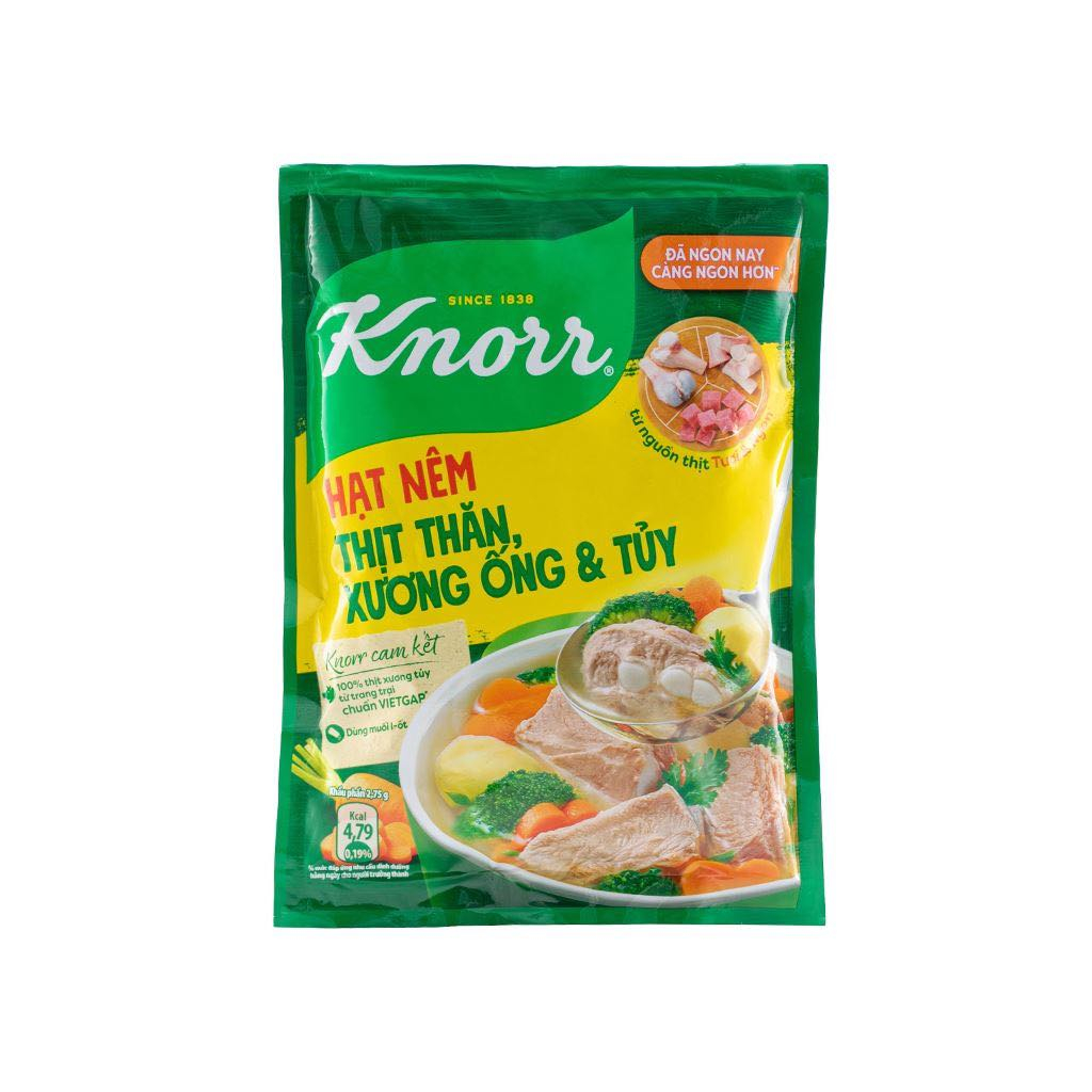 Hạt nêm thịt thăn, xương ống & tủy Knorr gói 400g hàng chuẩn