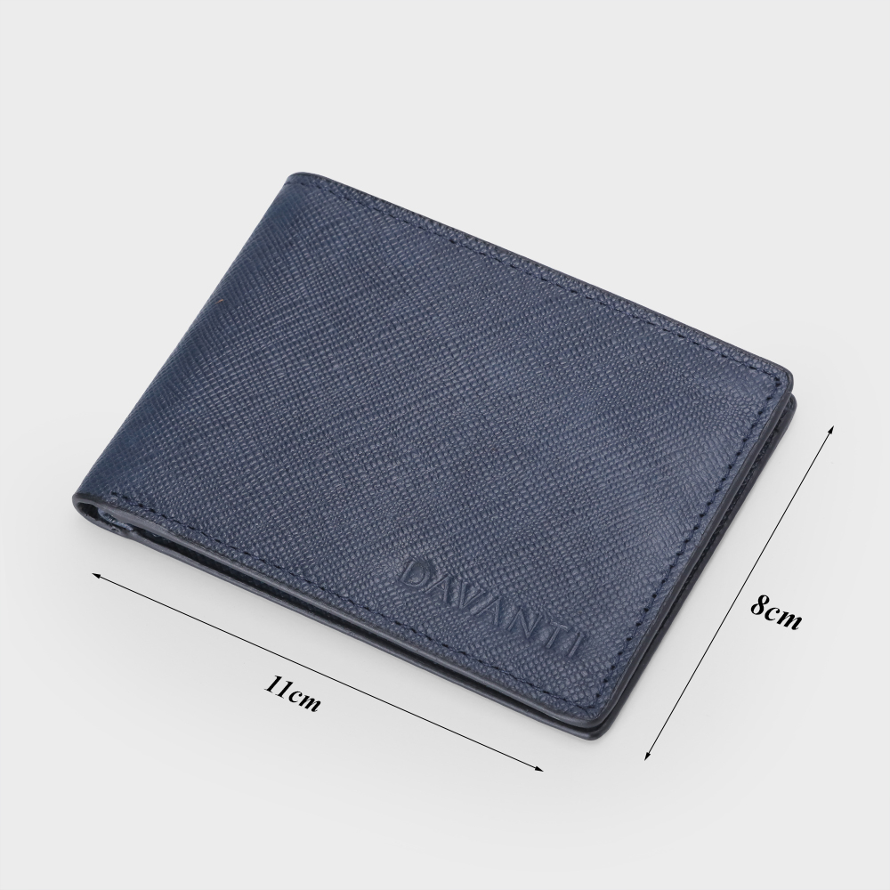 Bóp Ví Nam Da Bò Vân Saffiano Thanh Lịch DFA264