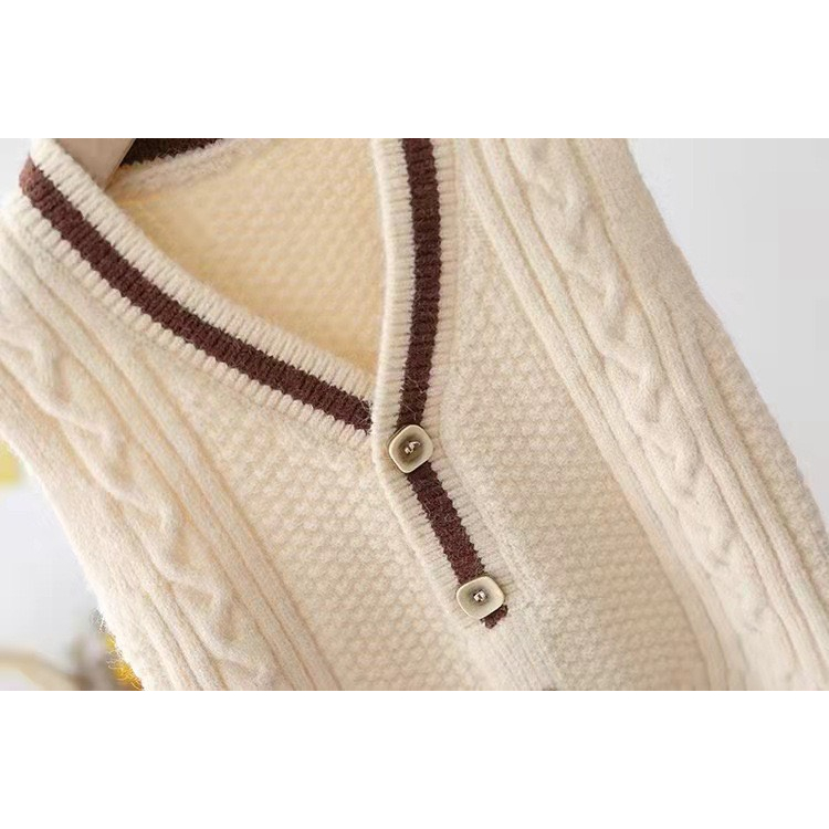 Áo ghile len dày dặn viền cổ gi lê Hàng Quảng Châu áo khoác ghi lê bé trai, áo gile bé gái mặc thu đông