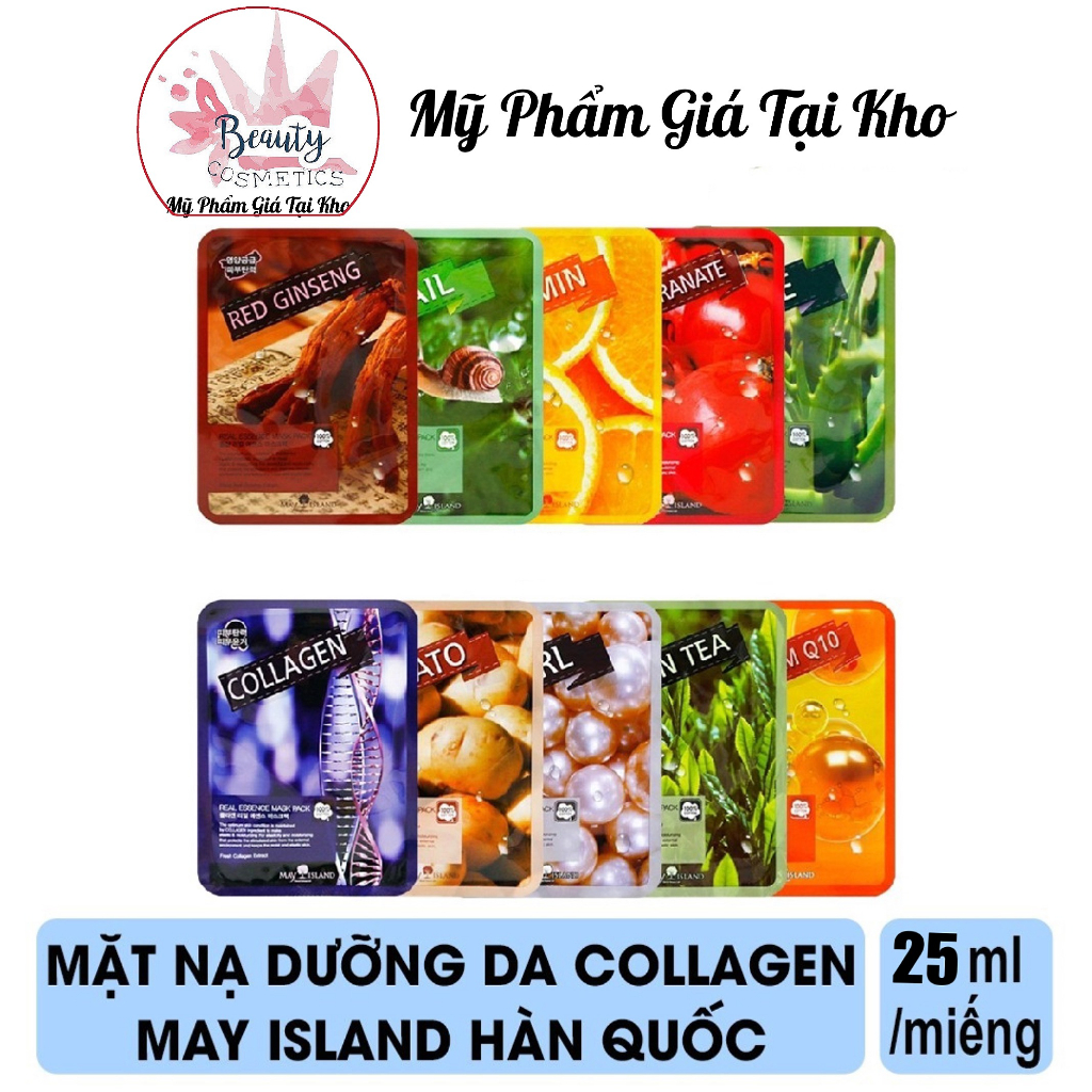 (Chính Hãng) Mặt Nạ Giấy May Island Dưỡng Trắng Da Hàn Quốc 25ml