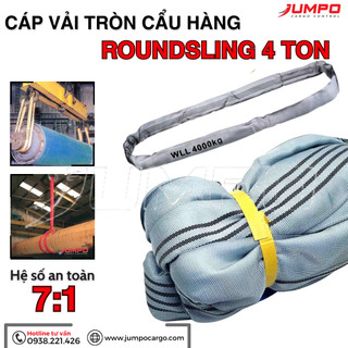 Dây cáp vải cẩu hàng Jumpo bản tròn 4 tấn hệ số 7:1 nhiều kích thước - Cáp vải cẩu hàng bản tròn 4T cẩu hàng hóa an toàn