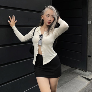 Áo sơ mi thun tay dài ôm body siêu tôn dáng
