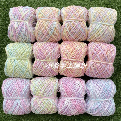 Len bông sữa cầu vồng loang màu pastel_ 50gr _ 1,7mm _ Lenchumeoo