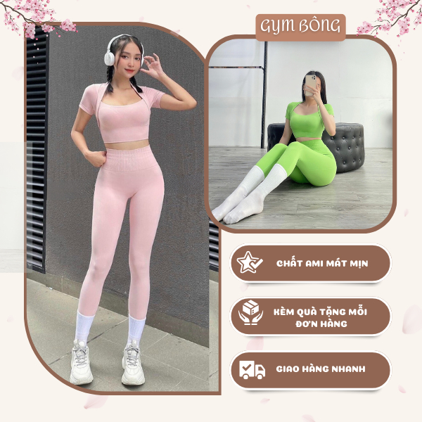 Bộ Quần Áo Tập gym Và Yoga Áo Bra Có Mút Kèm Quần Dài Chất Đẹp Cao Cấp