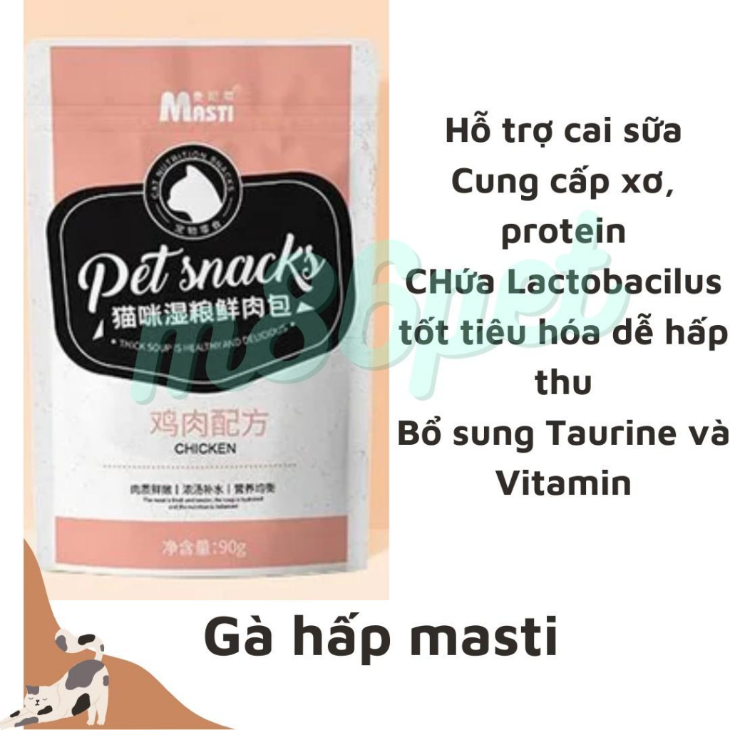 Pate cho mèo, pate masti dạng sốt 90gr, pate cho mèo con và lớn gói 80gr