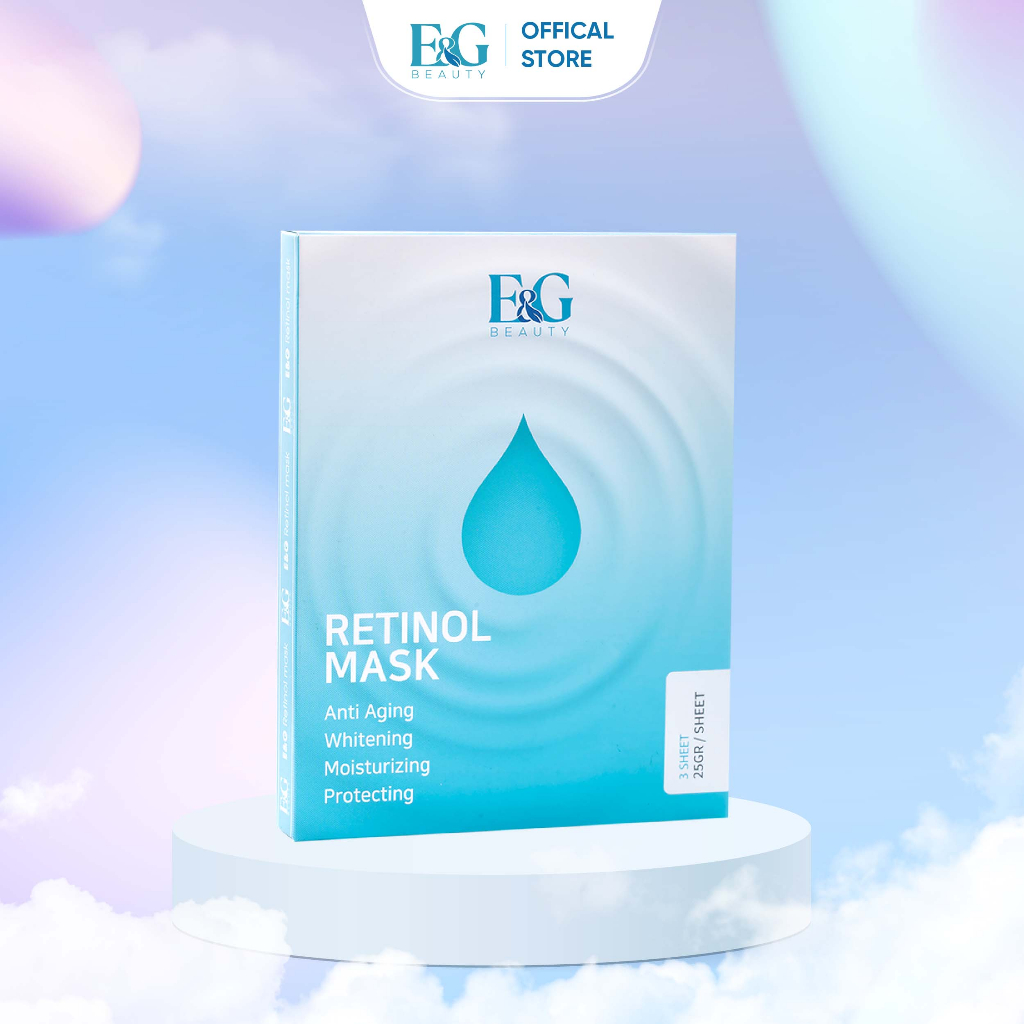 Mặt nạ tái tạo, dưỡng trắng, trẻ hóa da và hỗ trợ giảm mụn Retinol Mask E&G 3 miếng