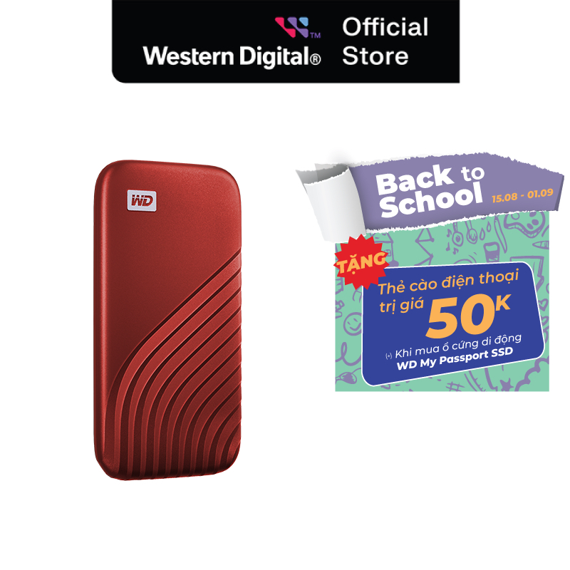 Ổ cứng di động Western Digital WD SSD My Passport USB 3.2 Gen 2 1TB - WDBAGF0010BBL