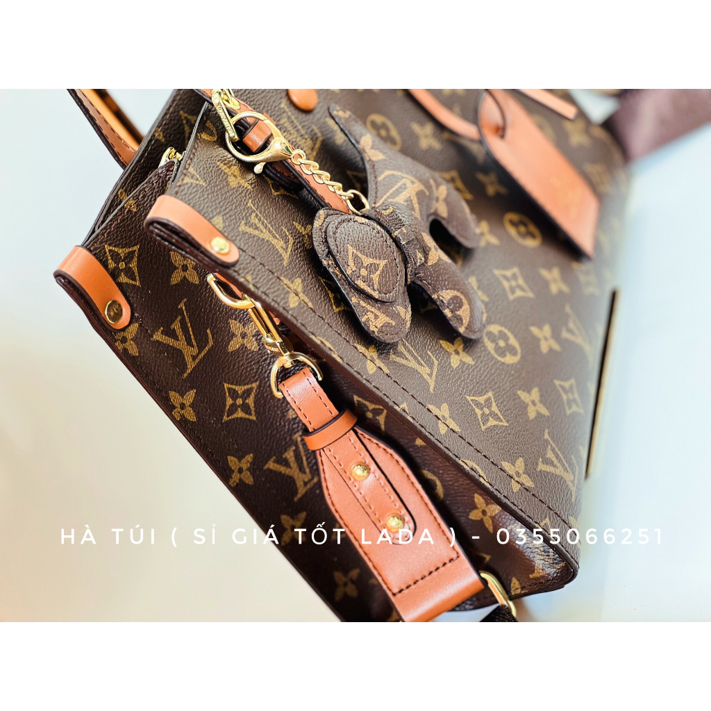 Túi xách Eo vì set 3 món kèm ví nhỏ móc cún Sz 28