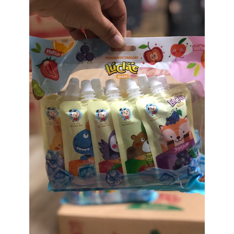 Thạch hút trái cây Lúc Lắc Việt Thái  10 gói/túi