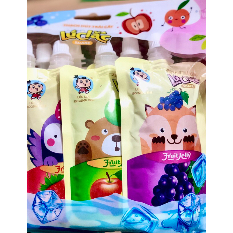Thạch hút trái cây Lúc Lắc Việt Thái  10 gói/túi