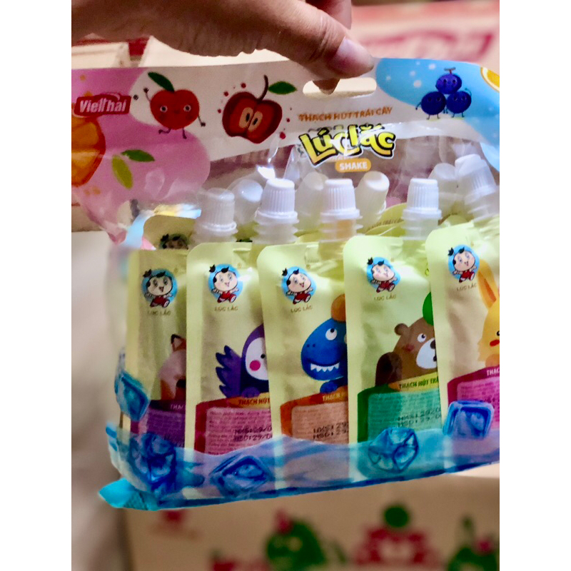 Thạch hút trái cây Lúc Lắc Việt Thái  10 gói/túi