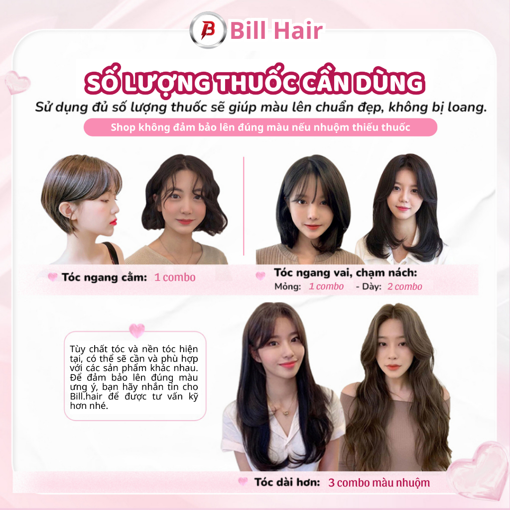 Thuốc nhuộm tóc NÂU LẠNH không tẩy, lên từ nền đen, tặng kèm trợ nhuộm và găng tay| Bill Hair, Billhair