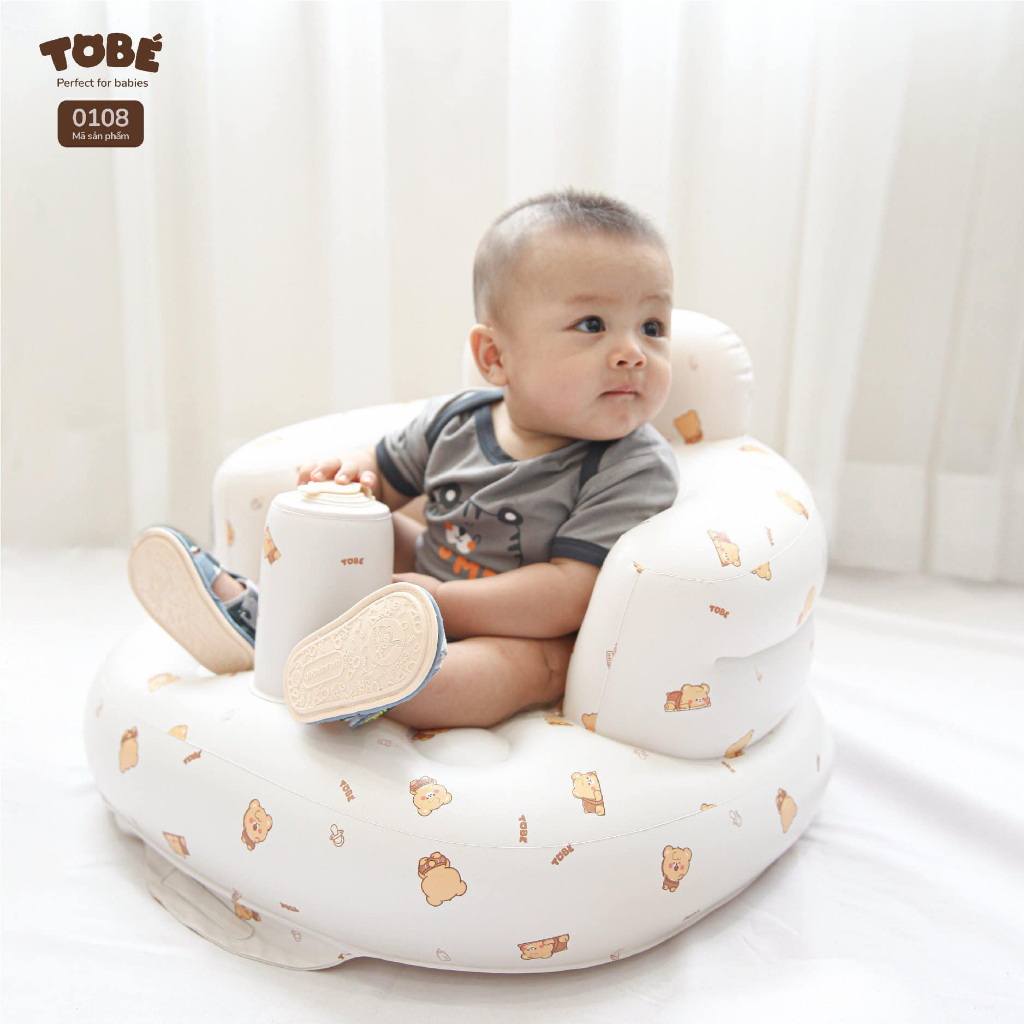 Ghế Hơi Tập Ngồi TOBÉ Đa Năng Dễ Thương Hàn Quốc An Toàn Hỗ Trợ Ăn Dặm Tắm Dễ Vệ Sinh Chống Trượt Đỡ Cột Sống