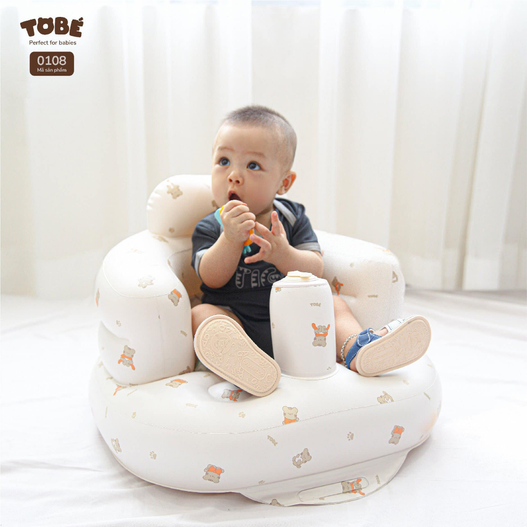 Ghế Hơi Tập Ngồi TOBÉ Đa Năng Dễ Thương Hàn Quốc An Toàn Hỗ Trợ Ăn Dặm Tắm Dễ Vệ Sinh Chống Trượt Đỡ Cột Sống