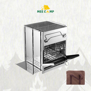 Bếp củi gấp gọn dã ngoại cắm trại size lớn, bếp củi inox 304 siêu bền - Mee camping