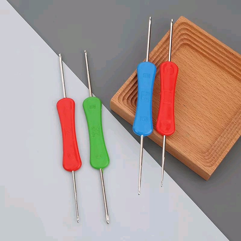 💮 1 Cây Kim Móc Len 2 Đầu Cán Nhựa 💮