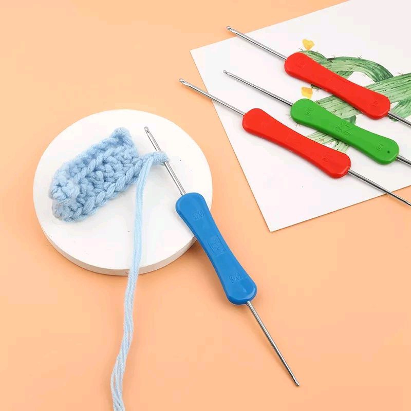 💮 1 Cây Kim Móc Len 2 Đầu Cán Nhựa 💮