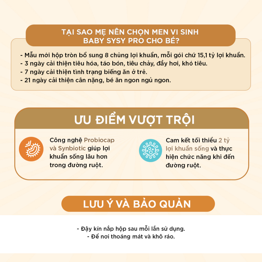 Men vi sinh Sysy Baby Lotte Hàn Quốc, bổ sung lợi khuẩn hỗ trợ cho bé táo bón biếng ăn 30x2g