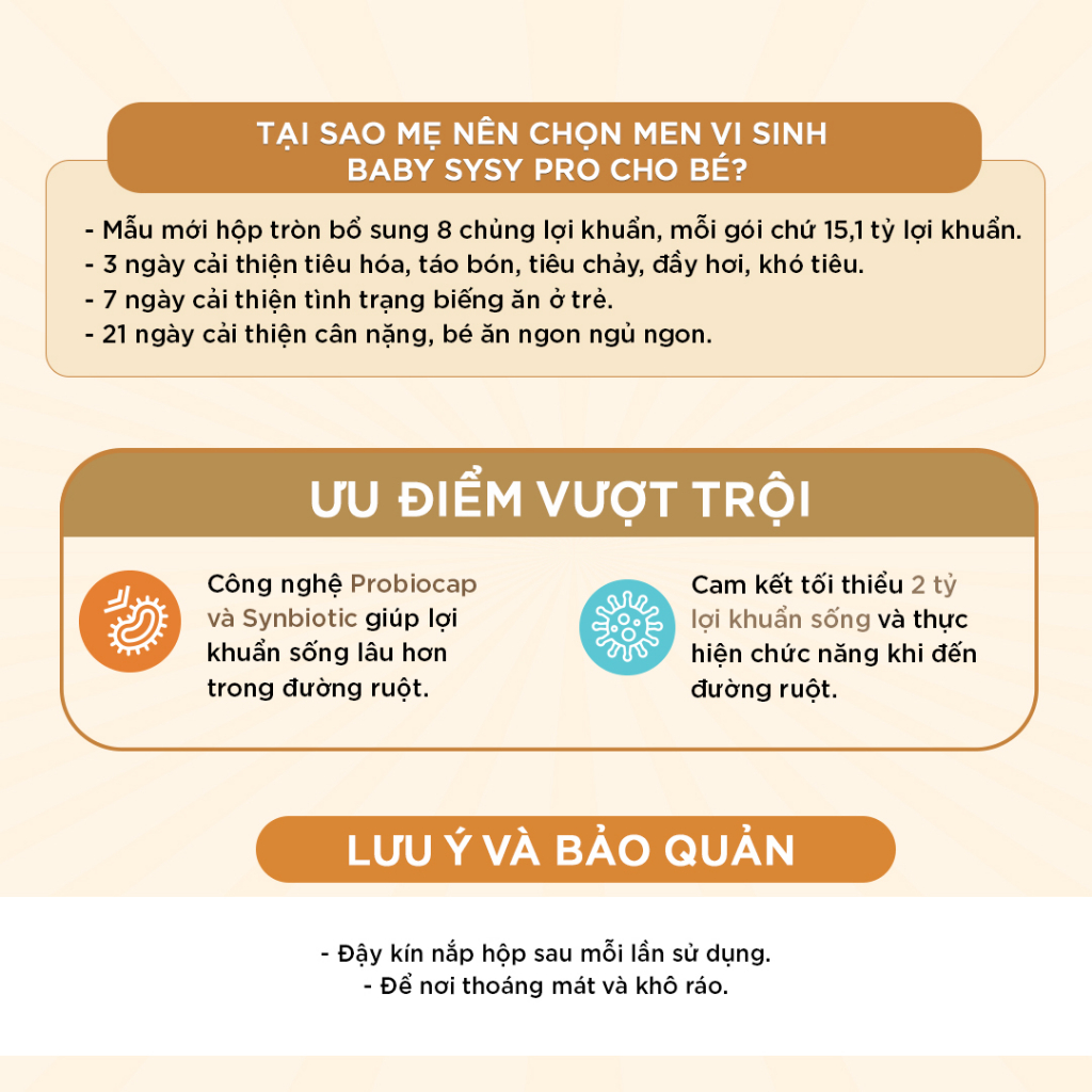 Men vi sinh Sysy Baby Lotte Hàn Quốc, bổ sung lợi khuẩn hỗ trợ cho bé táo bón biếng ăn 30x2g