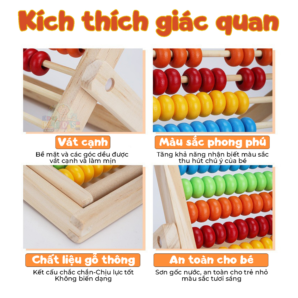 Bảng tính thông minh tặng kèm 100 thẻ số, 100 que tính nhiều màu- Thepooh