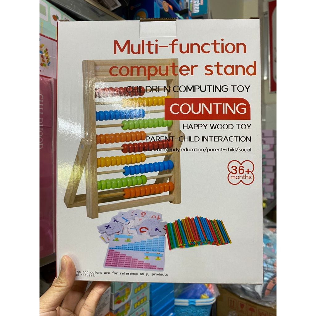 Bảng tính thông minh tặng kèm 100 thẻ số, 100 que tính nhiều màu- Thepooh