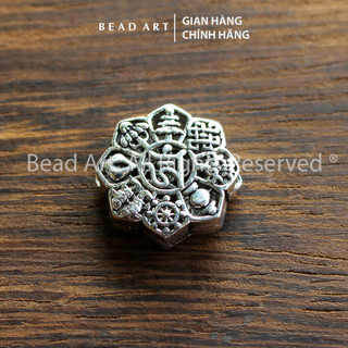 Charm Bạc Khắc 8 Biểu Tượng Cát Tường Phật Giáo Tây Tạng, Bạc 925, Phối Vòng Tay, Chuỗi Hạt, Trang Sức Phong Thuỷ S45