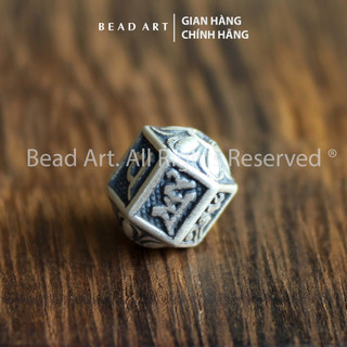 [1 Cái] Charm Bạc Trụ Khắc Lục Tự Chú Om Mani Padme Hum Bạc 925, Phối Vòng Tay, Chuỗi Hạt, Trang Sức Phong Thủy S45