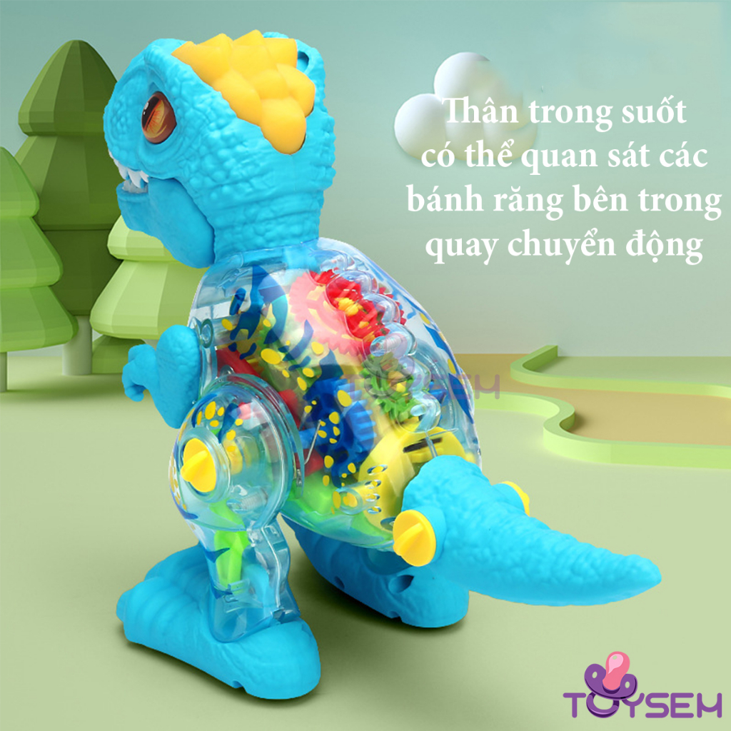 Đồ chơi khủng long lắp ráp, bước đi có đèn và nhạc vui tai cho bé - Quà tặng sinh nhật cho bé