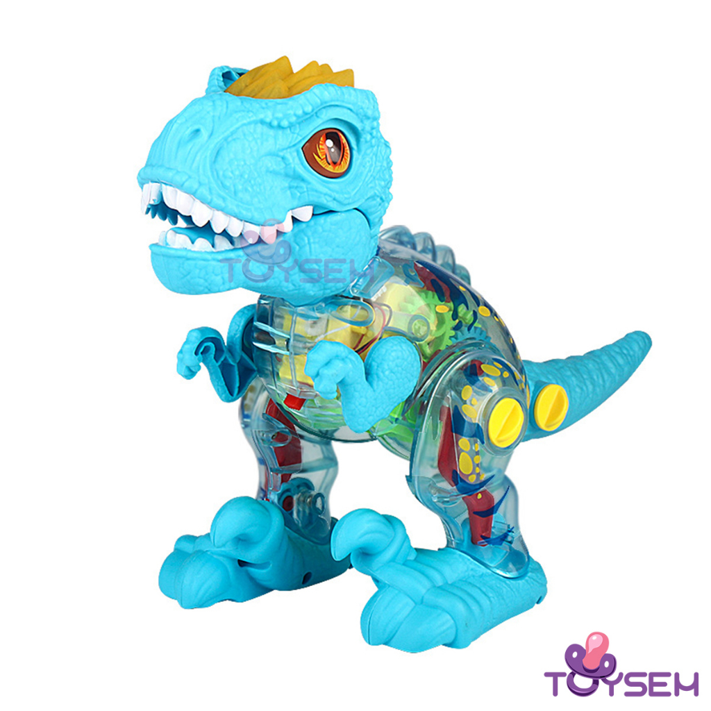 Đồ chơi khủng long lắp ráp, bước đi có đèn và nhạc vui tai cho bé - Quà tặng sinh nhật cho bé
