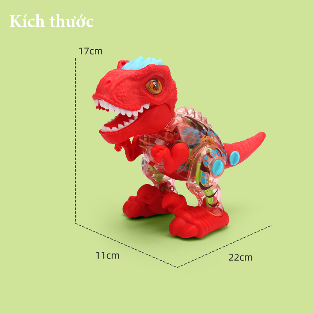 Đồ chơi khủng long lắp ráp, bước đi có đèn và nhạc vui tai cho bé - Quà tặng sinh nhật cho bé