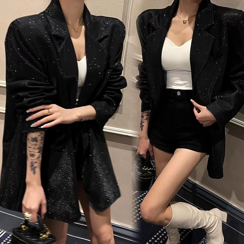 UA004 Áo vest lấp lánh Bling form unisex dáng rộng phong cách cá tính năng động trẻ trung thời thượng Thu Đông 2023