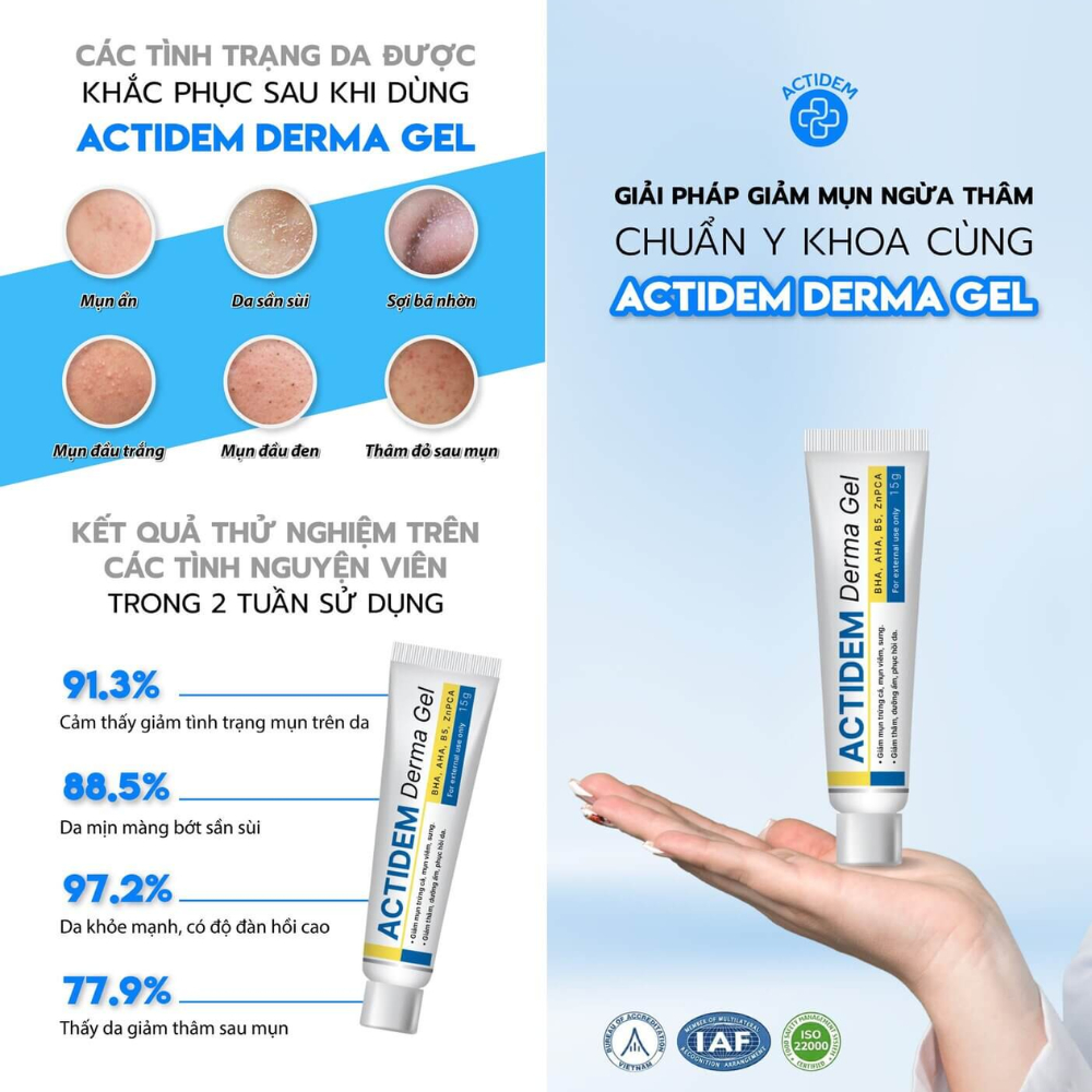 Gel Giảm Mụn Actidem Derma Gel Làm Mờ Thâm Và Ngăn Ngừa Mụn Tái Phát