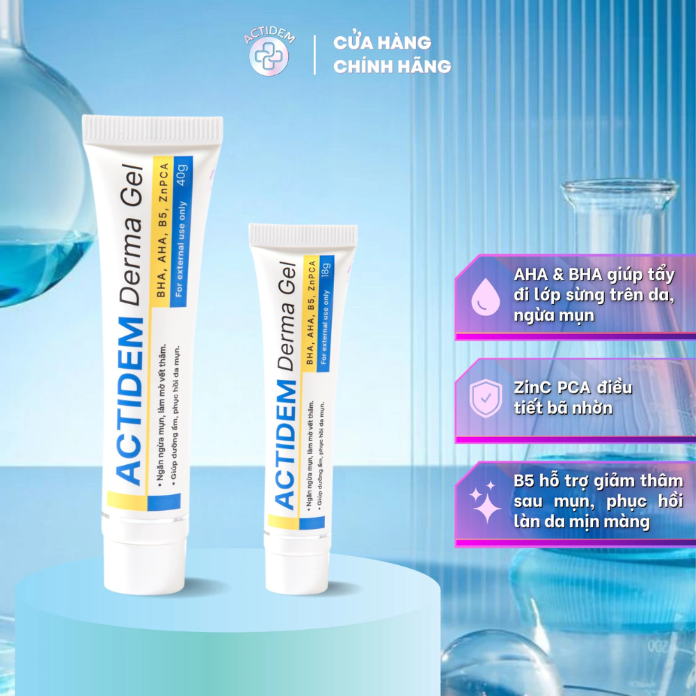 Gel Giảm Mụn Actidem Derma Gel Làm Mờ Thâm Và Ngăn Ngừa Mụn Tái Phát
