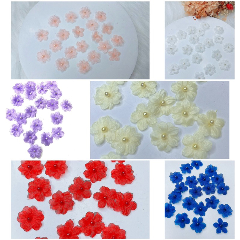 🌸 Hoa voan 2 lớp 2cm (1 túi 20 hoa) 31.000vnd .