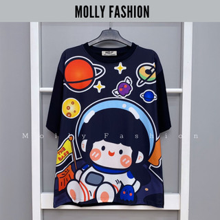Áo thun tay lỡ SPACE RORO form rộng Unisex Freesize dành cho nam nữ Molly Fashion