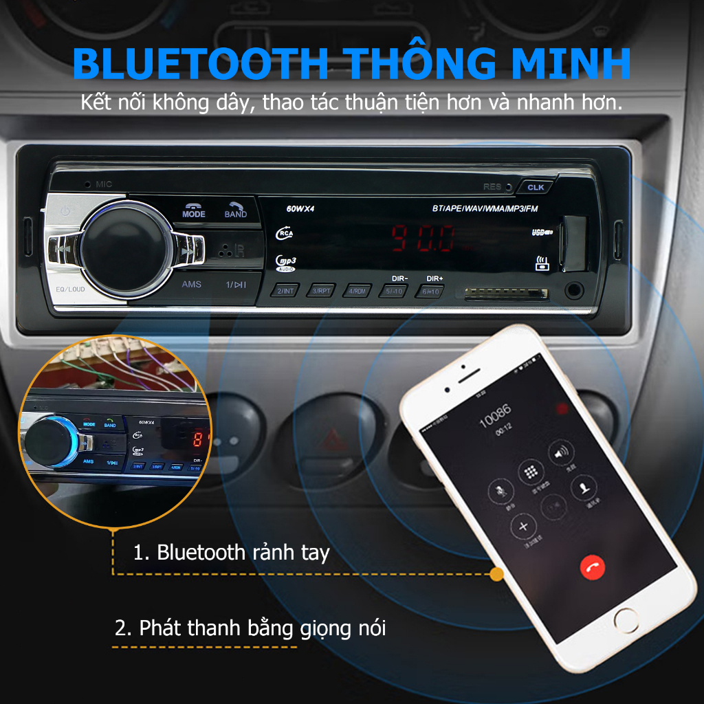 Máy nghe nhạc mp3 12 V,Đầu Mp3 Xe Tải Cao Cấp Jsd-520 Bluetooth-Đài Fm,bluetooth Cho Xe Hơi,FM Radio USB / SD / AUX-IN