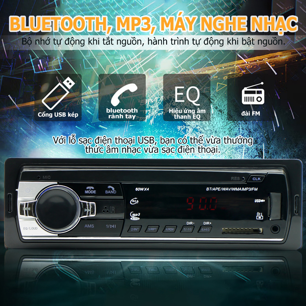Máy nghe nhạc mp3 12 V,Đầu Mp3 Xe Tải Cao Cấp Jsd-520 Bluetooth-Đài Fm,bluetooth Cho Xe Hơi,FM Radio USB / SD / AUX-IN