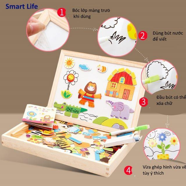 Bảng Ghép Hình Nam Châm Đa Năng Cho Bé