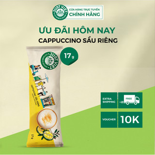 Cà Phê Cappuccino Sầu Riêng Just Viet (Stick )- Vietnamese Iced Coffee - Sánh Đậm Tự Nhiên - 1 GÓI x 17g