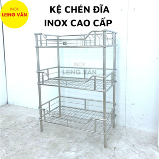 Kệ chén đĩa Inox inox cao cấp phòng bếp [30x50 cm], kệ đứng Inox 3/4 tầng, trạn bát tiện lợi
