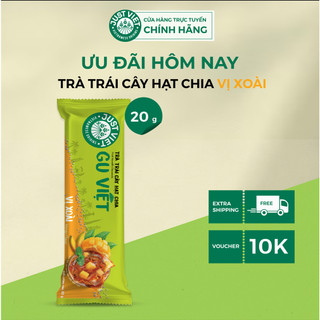 Trà Trái Cây Hạt Chia Just Viet - VỊ XOÀI (Stick) - Mango Chia Seed Instant Tea - Tiện Lợi Thơm Ngon - 1 GÓI x 20g
