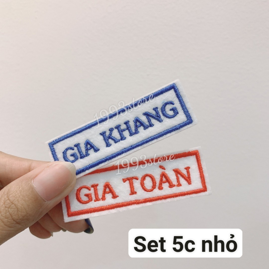 Set bảng tên "may"  vào áo- quần, chăn -nệm- gối cho bé đi học