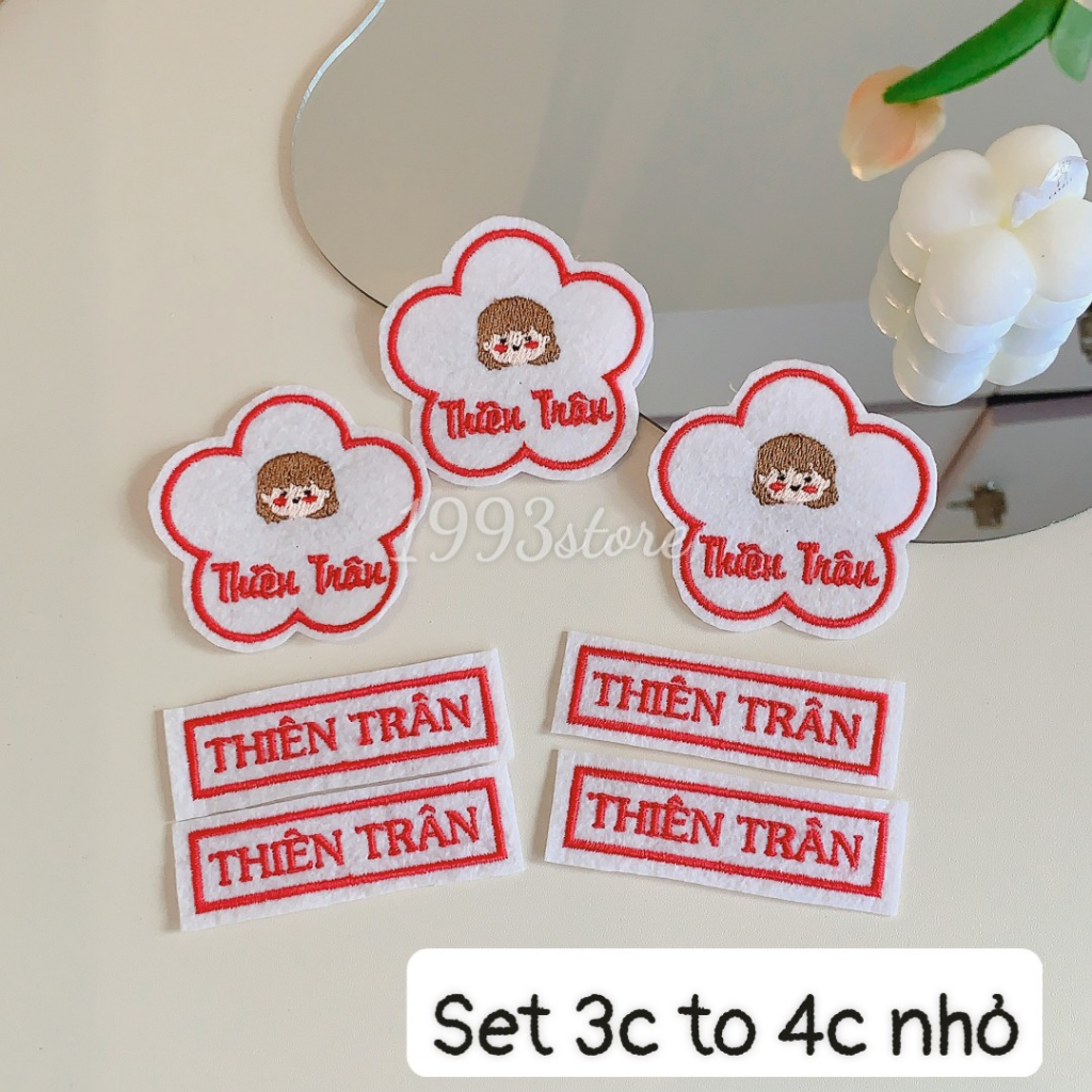 Set bảng tên "may"  vào áo- quần, chăn -nệm- gối cho bé đi học