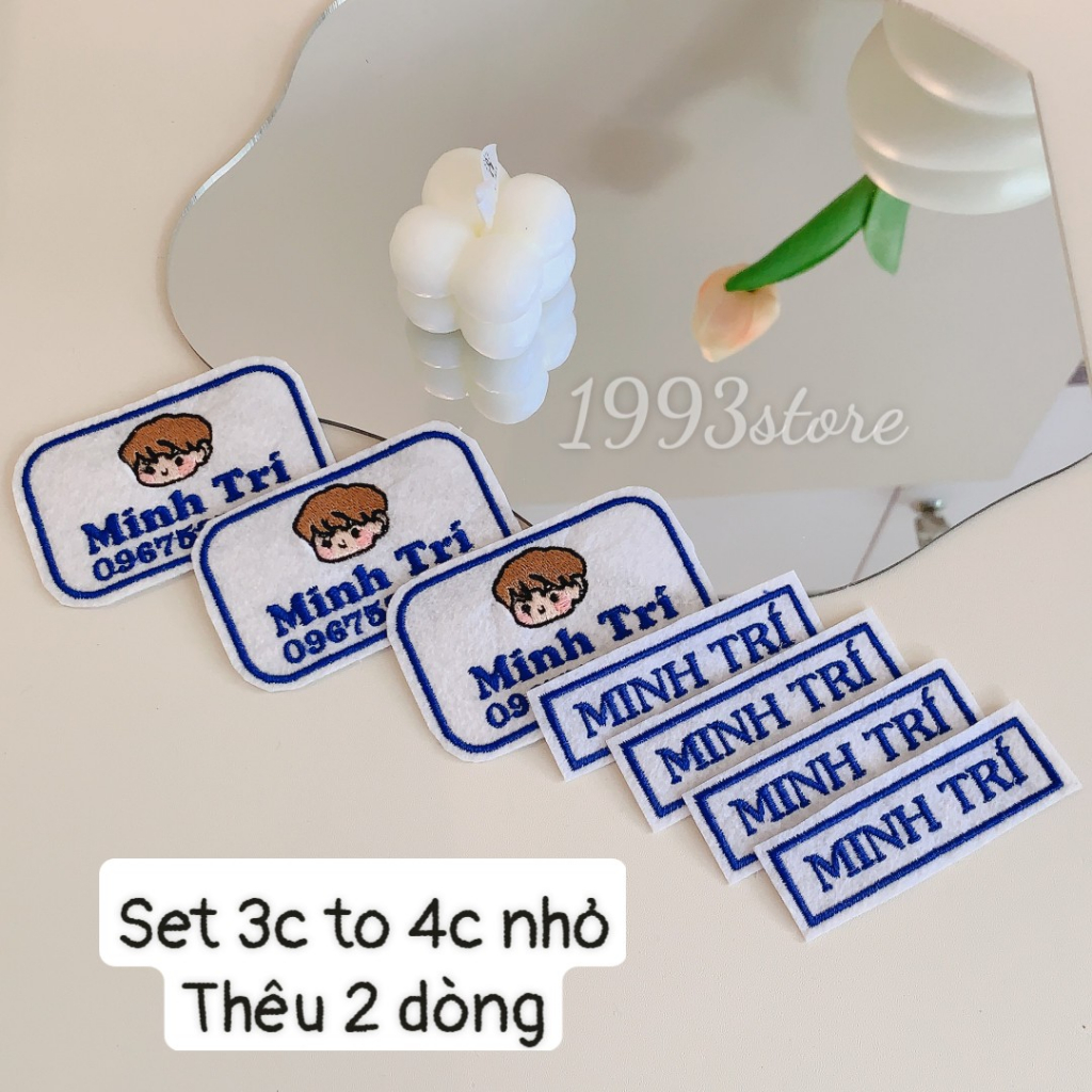 Set bảng tên "may"  vào áo- quần, chăn -nệm- gối cho bé đi học