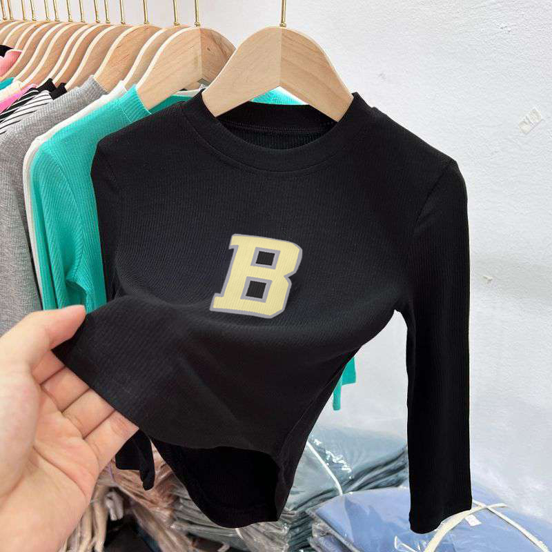 Áo Croptop Dài Tay Bé Gái BabyBoo Vải Tăm Lạnh Chữ B In Nổi, Mềm Mịn, Sành Điệu - PiBo Store