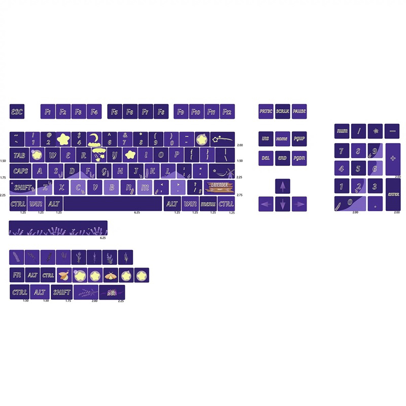 Keycap Starry Night XDA Profile PBT dyesub dùng trên nhiều layout bàn phím cơ - Polabe Store