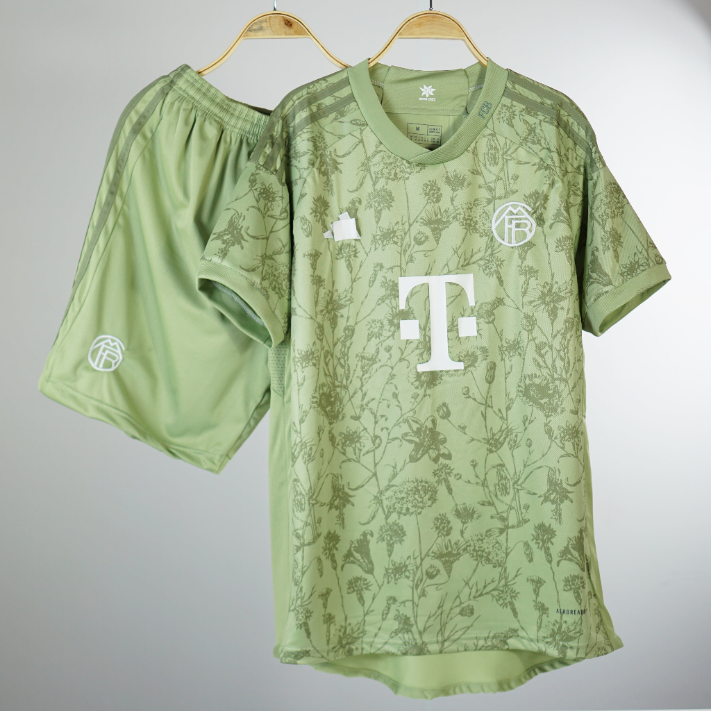 Áo Bayern Munich sân khách xanh rêu họa mi - Bộ quần áo đá bóng thể thao nam