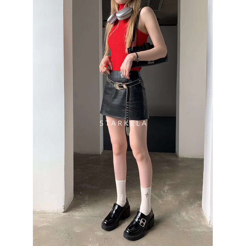 9921 giày loafer đế cao quai ngang